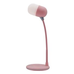 Imagen de Lámpara LED rosa con cargador inalámbrico y bluetooth