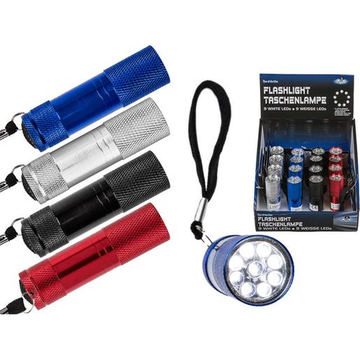 Linterna metálica 9 LEDs (varios modelos)