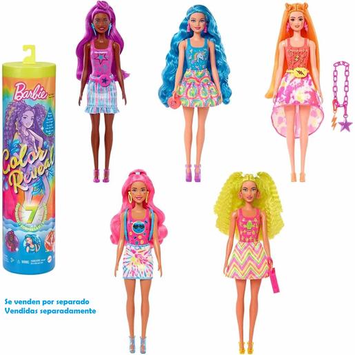Barbie - Color reveal Neon Tie-dye - Muñeca sorpresa (varios modelos)