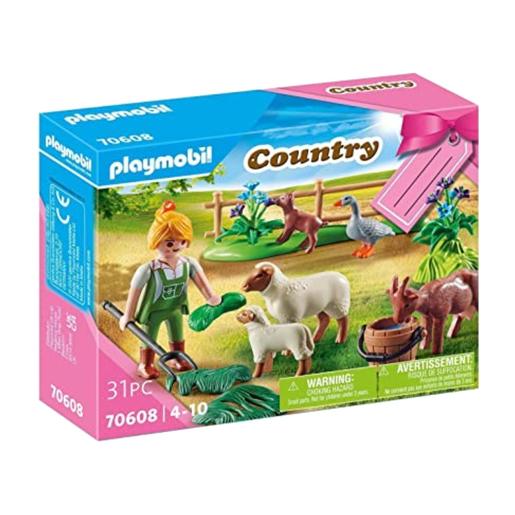 Playmobil - Set granjera con animales - 70608