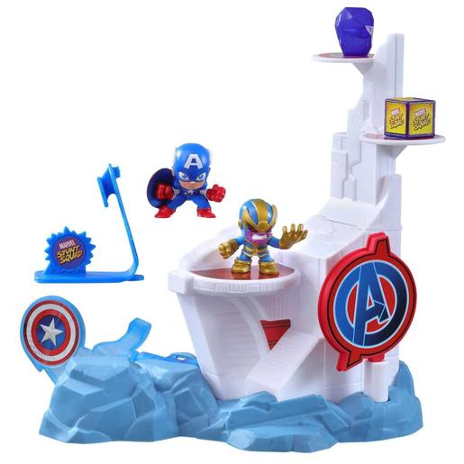 Marvel - Capitán América - Marvel Stunt Squad: Set de Juego Tower Smash con Figuras de Acción 3,5 cm ㅤ