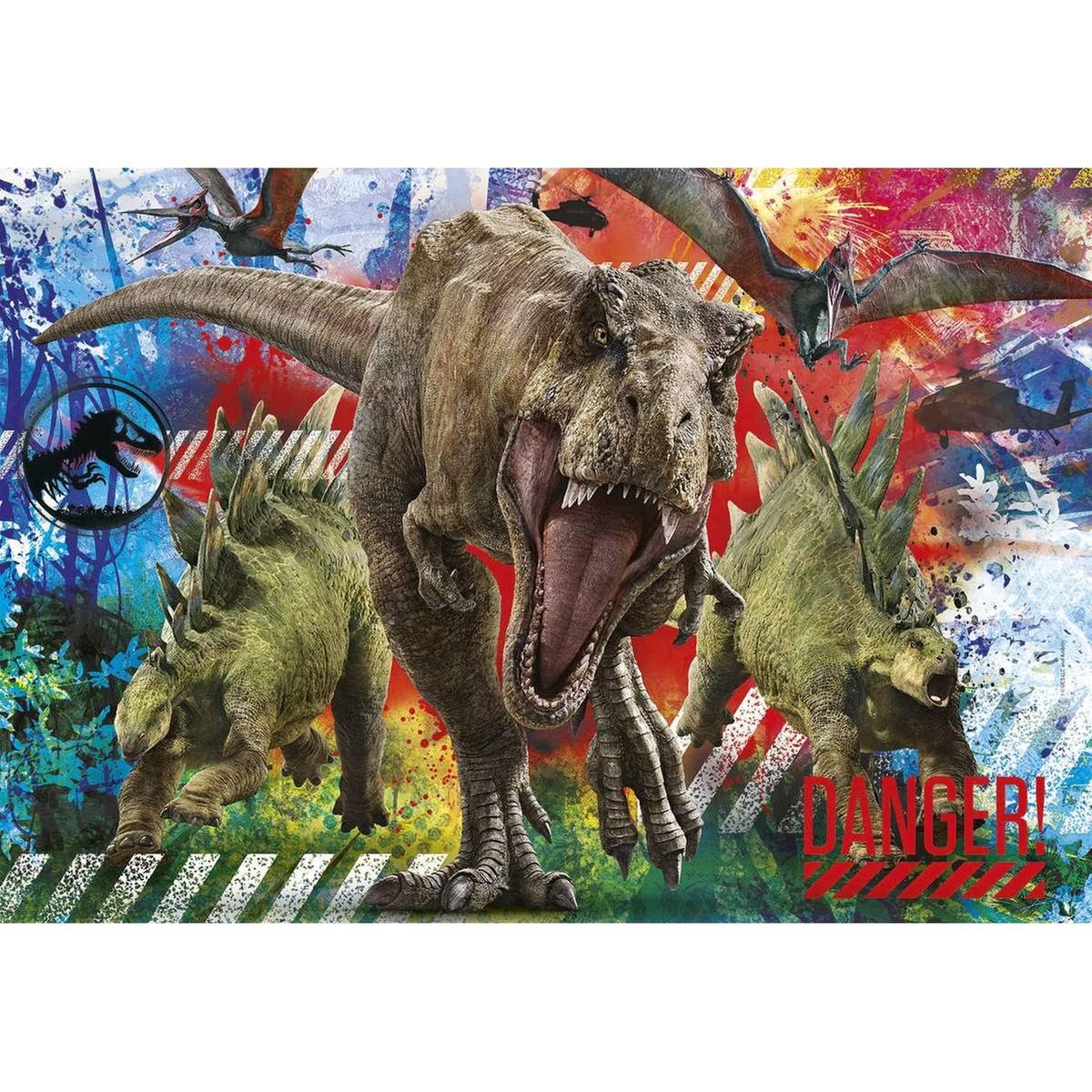 Clementoni - Jurassic World - Puzzle de dinosaurios Jurassic World 180  piezas ㅤ, Puzzle Hasta 49 Pzas