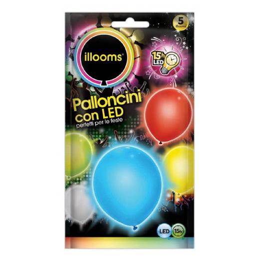 Pack de 5 globos LED (varios colores)