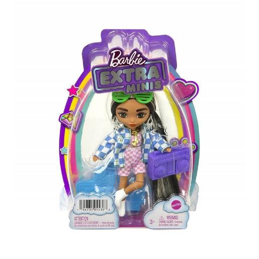 Barbie - Muñeca extra mini chaqueta de cuadros