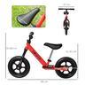 Homcom - Bicicleta de equilibrio regulable sin pedales roja