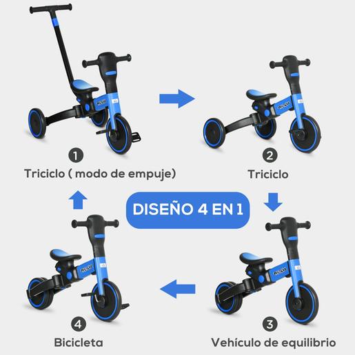 Homcom - Triciclo 4 en 1 azul
