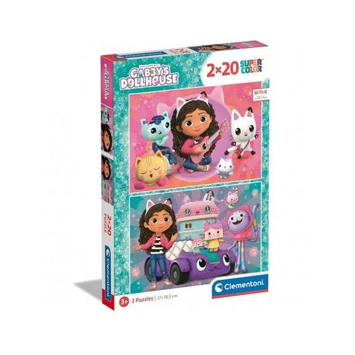 Clementoni - Puzzle Infantil 2x20 Piezas La Casa de Muñecas de Gabby ㅤ