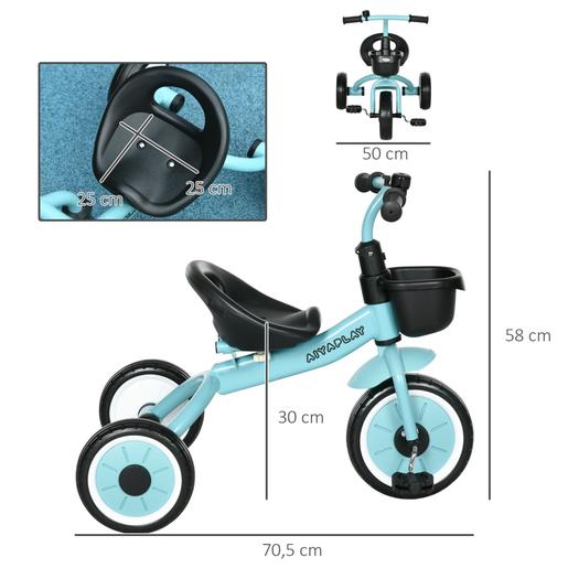 Homcom - Triciclo infantil Azul