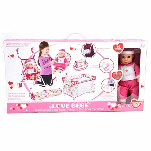 Love Bebé - Conjunto muñeca con accesorios