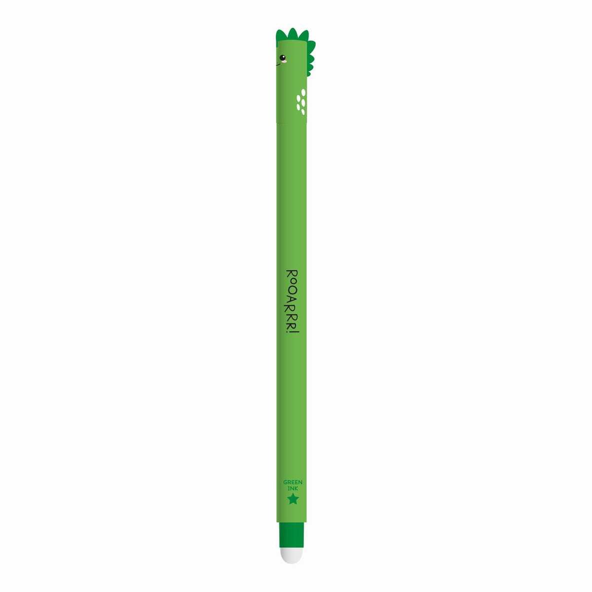 Legami - Bolígrafo de gel borrable Dino con esfera y tinta verde