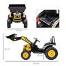 Homcom - Excavadora Tractor Vehículo de batería Amarillo