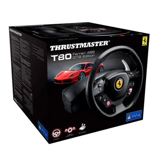 Thrustmaster - Volante y Pedales T80 Ferrari 488 GTB para PS4/PC
