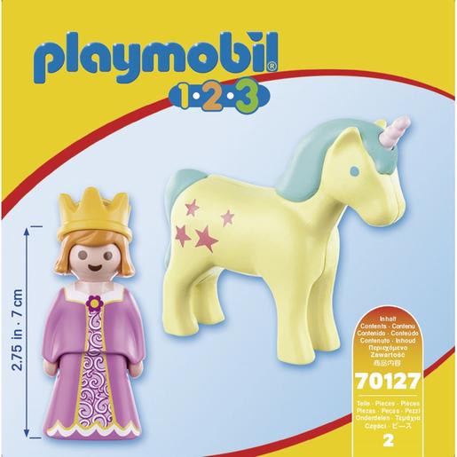 Playmobil - 1.2.3 Princesa con Unicornio 70127