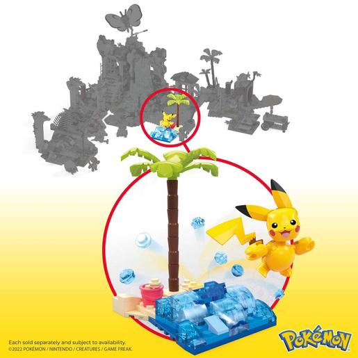 Mattel - Pokemon - Construcción de aventuras Pokemon Pikachu en la playa - 79 piezas, Mega Construx ㅤ