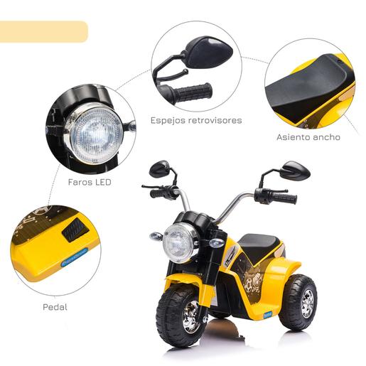 Homcom - Moto eléctriva 6V 3 ruedas amarillo