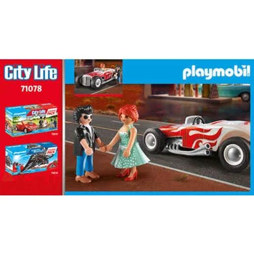 Playmobil - Starter Pack Coche Hot Rod estilo años 50 Playmobil City Life ㅤ