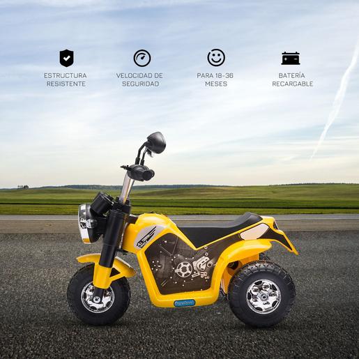 Homcom - Moto eléctriva 6V 3 ruedas amarillo
