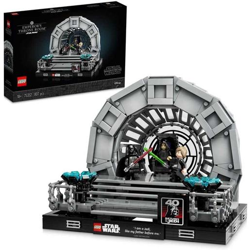LEGO - Star Wars - Diorama Star Wars: Sala del Trono del Emperador, Espadas Láser y Mini Figuras 75352