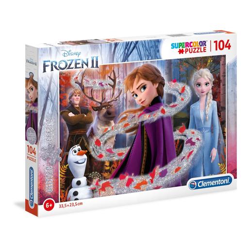 Clementoni - Frozen - Puzzle infantil efecto purpurina 104 piezas ㅤ