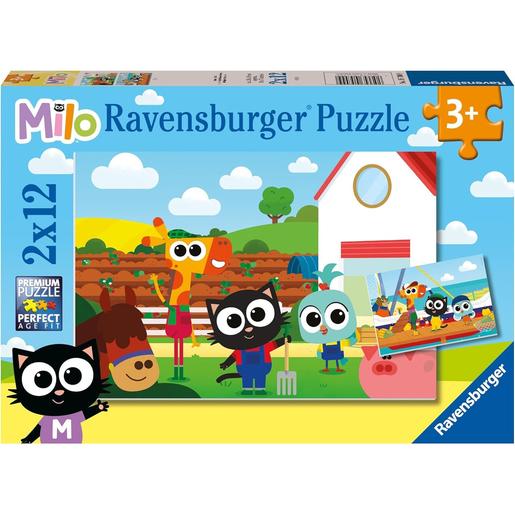 Ravensburger - Puzzle Milo, pack de 2, cada uno con 12 piezas, juguete para niños ㅤ