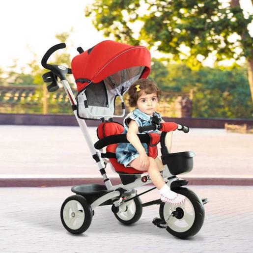 Homcom - Triciclo Bebé 4 en 1 con Capota HomCom