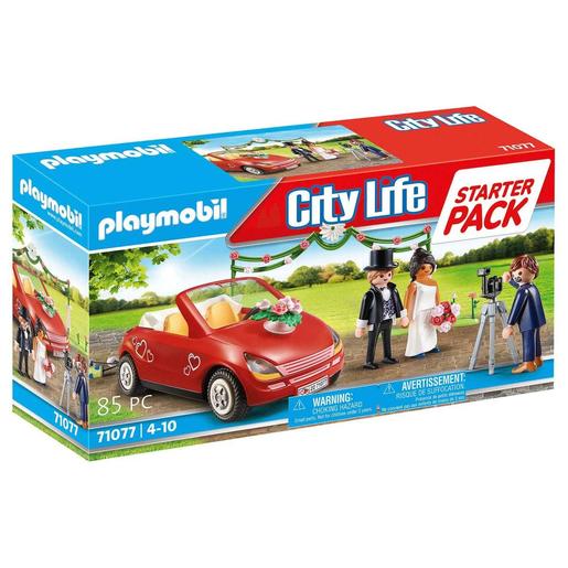 Playmobil - Starter Pack Boda Playmobil City Life con Coche y Accesorios ㅤ