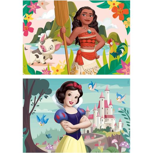 Educa Borras - Princesas Disney - Puzzle Doble Princesas Disney de Madera 50 Piezas ㅤ