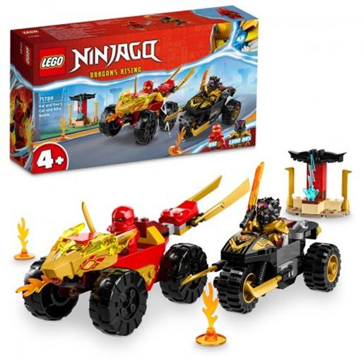 LEGO - Ninjago - Batalla de coches y motos Ninjago con minifiguras y vehículos serie Dragons Rising 71789