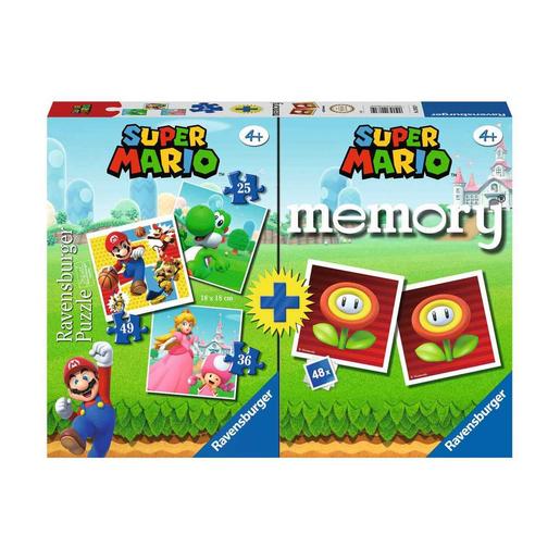 Ravensburger-Super Mario-Pack juego de memoria + 3 puzzles