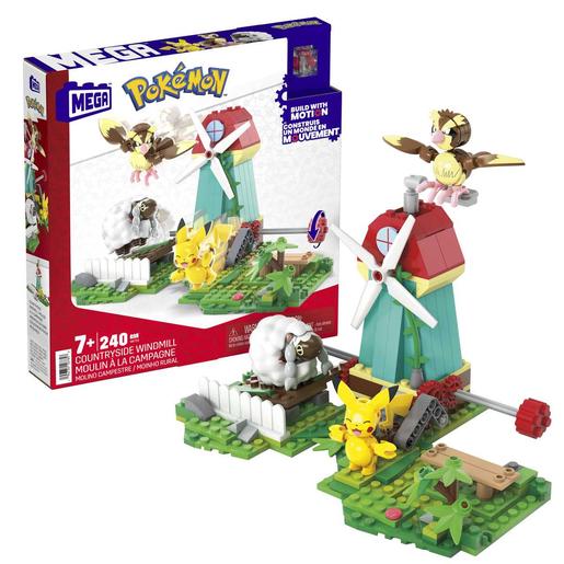 Mattel - Pokemon - Construcción Pokémon con movimiento: Pikachu, Wooloo y Pidgey, 240 bloques ㅤ