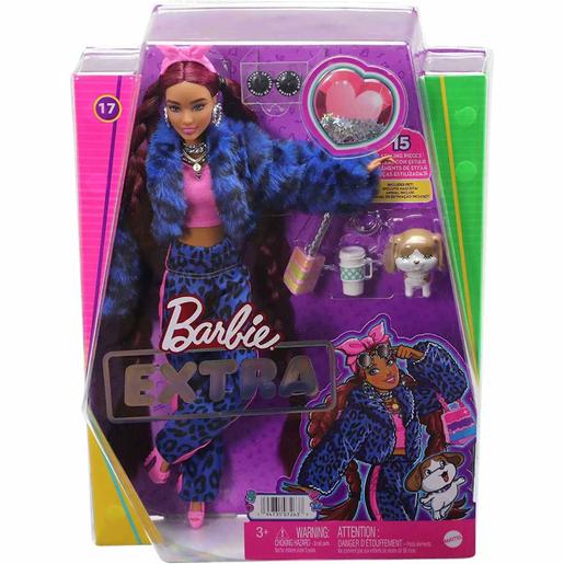 Barbie - Muñeca Extra - Chándal leopardo azul