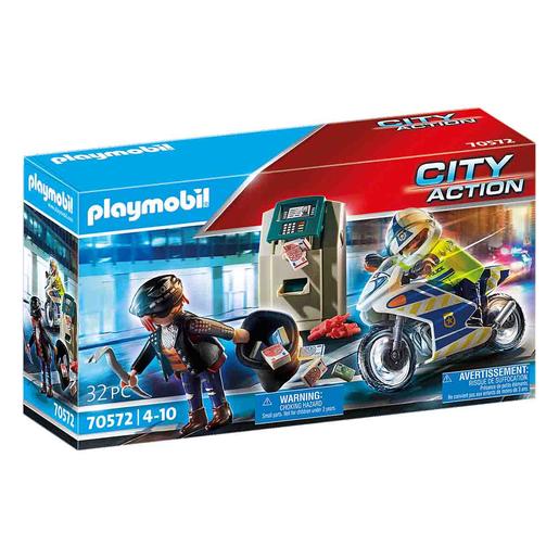Playmobil - Moto de Policía: Persecución del Ladrón de Dinero - 70572