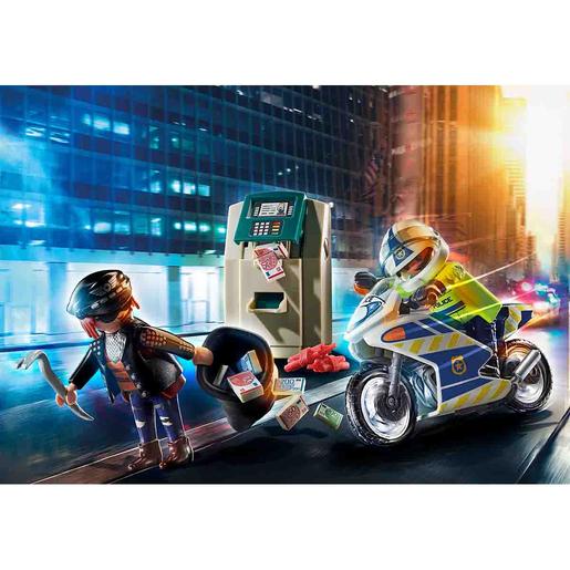 Playmobil - Moto de Policía: Persecución del Ladrón de Dinero - 70572