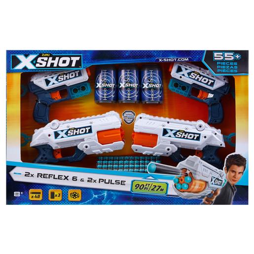 X-Shot - Pack 4 Pistolas con 48 Dardos