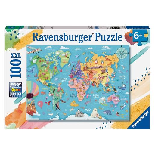 Ravensburger - Mapamundi - Puzzle 100 piezas XXL
