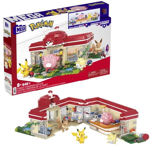 Mattel - Pokemon - Kit de construcción Pokémon centro en el bosque con bloques y personajes ㅤ