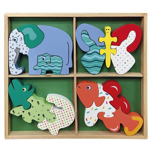 WoodnPlay - Mini puzzles de madera divertidos (Varios modelos)