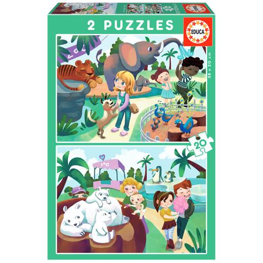 Educa Borrás - En el Zoo Pack Puzzles 2x20 Piezas