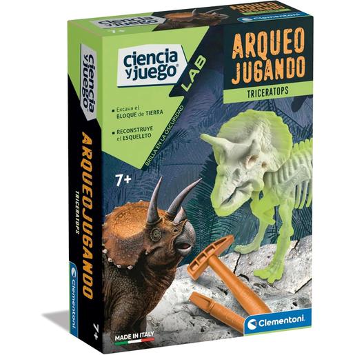 Clementoni - Arqueojugando Triceratops Fosforescente ㅤ