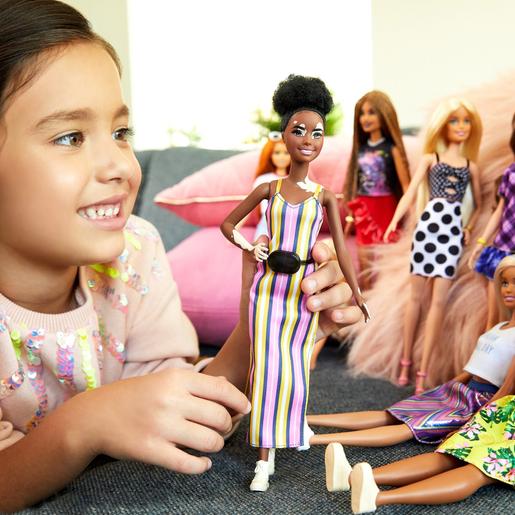 Barbie - Muñeca Fashionista Vitíligo - Vestido de Rayas