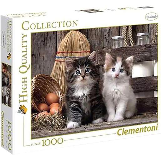 Clementoni - Madagascar - Puzzle 1000 piezas paisaje con gatitos ㅤ