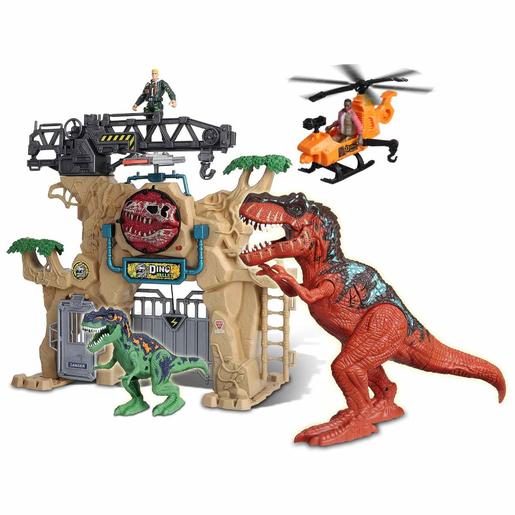 Dino Valley - Playset dinosaurios con helicóptero