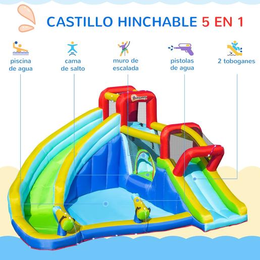 Castillo Hinchable con 2 toboganes 385 cm Outsunny