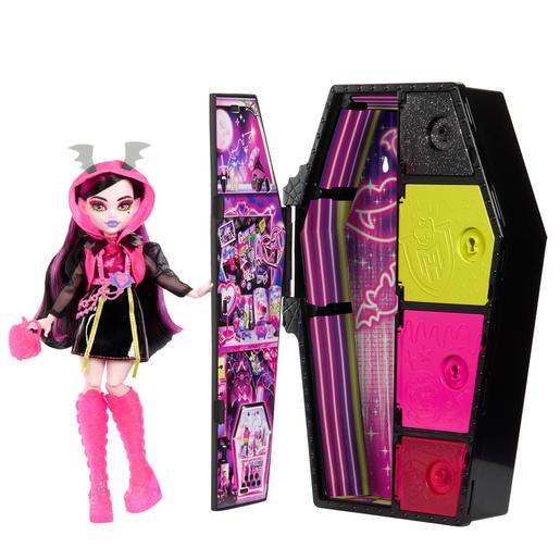 Mattel - Monster High - Muñeca Draculaura Neon Frights con accesorios luminosos ㅤ