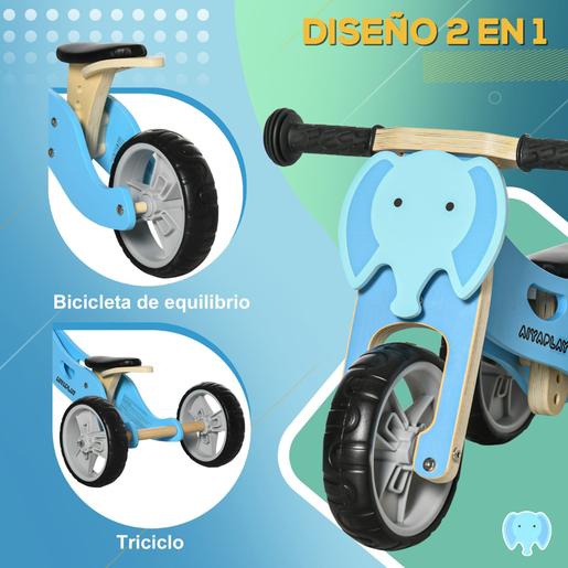 Homcom - Bicicleta de madera 2 en 1 sin pedales