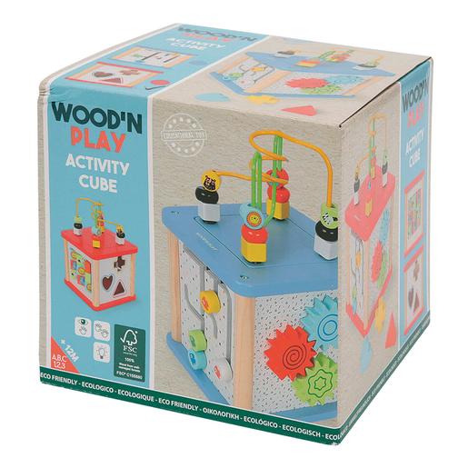 WoodnPlay - Cubo de actividades de madera 5 en 1