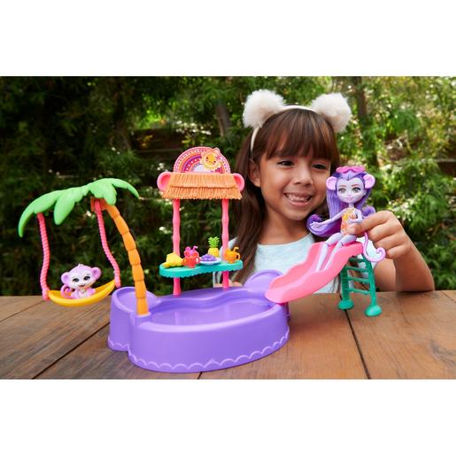 Mattel - Enchantimals - Piscina infantil com escorrega e figuras ㅤ