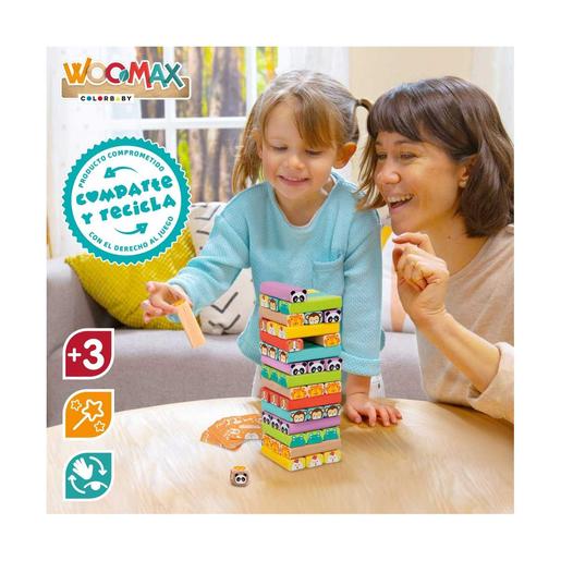 Woomax - Torre de bloques de madera animales