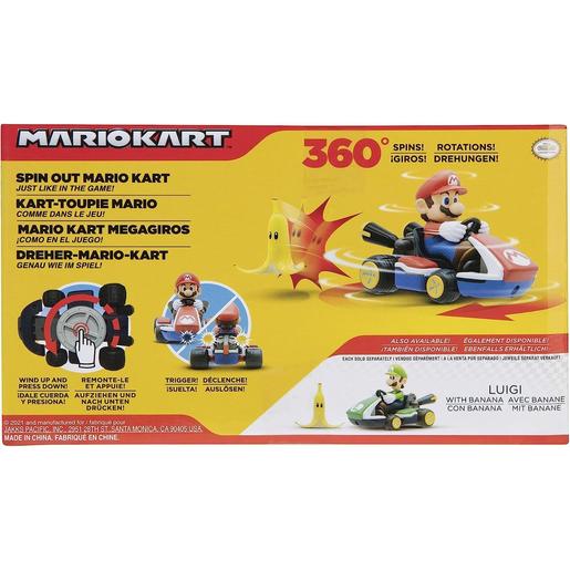 Nintendo - Super Mario - Vehículo acrobático de Super Mario Kart con plátano y giros 360º ㅤ