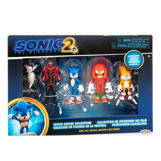Sonic the Hedgehog - Pack de 5 figuras Sonic: Sonic, Tails, Knuckles, Robotnik y Buzz Bomber 6 cm ㅤ